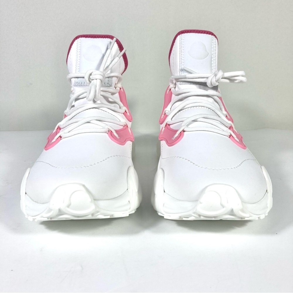 Moncler Lunarove Low Top Sneakers Pull Tab White Pink Size EU 40 US 10 NEW - Picture 3 of 17